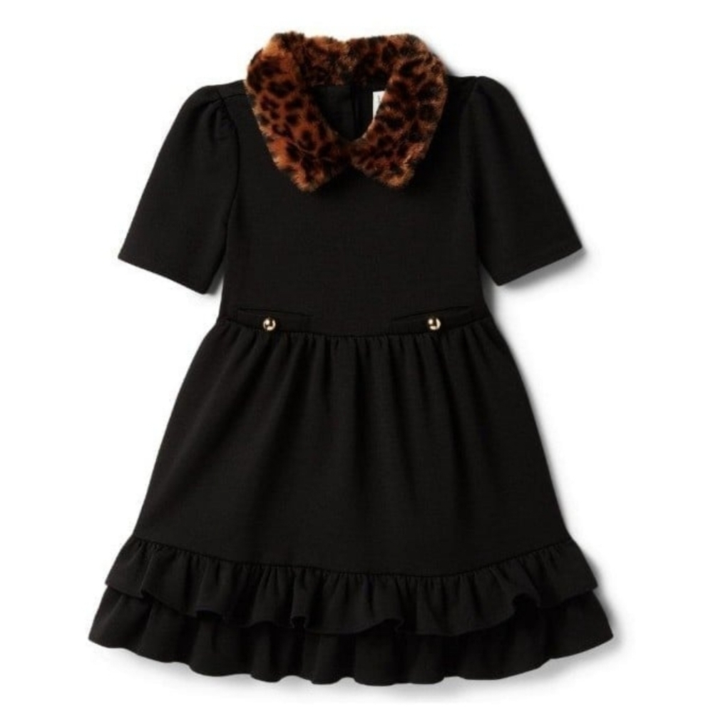 Janie and Jack Faux Fur Collared Dress ( size 4T )